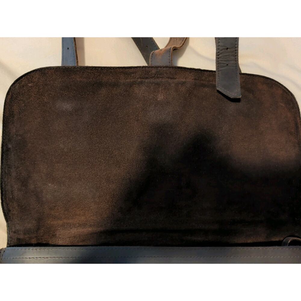 Heavy Duty Black Leather Briefcase Backpack Convertible Laptop Messenger Bag... - Picture 6 of 11